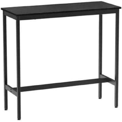 Bild av VASAGLE Bar, kök, pub matbord, robust stålram, 40 x 140 90 cm, enkel montering, industriell design, ebenholts svart och bläck LBT140B56, cm