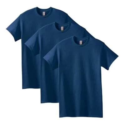 Bild av GILDAN herr T shirt i tung bomull, stil G5000, multipack, Navy (Confezione Da 3), XL