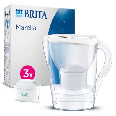 Bild av Brita vattenfilterkanna Marella Cool Memo filterkanna, kapacitet 2,4 liter, 3x Maxtra Pro filter, vit (1052791)