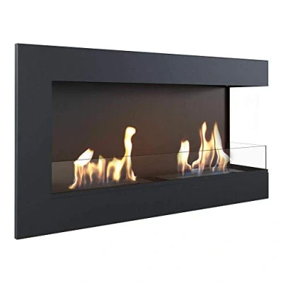 Bild av KRATKI hörn spis DELTA Bio 900 x 280 mm Väggmonterad med 4 glas Idealisk för öppna och moderna interiörer TÜV Rheinland testad Öppna till höger