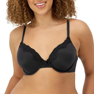 Bild av Maidenform kvinnors komfort devotion utsmyckad extra täckning BH, Svart Bk W Bdb, 80B