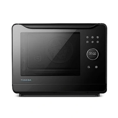 Bild av TOSHIBA MS2 TQ20SE(BK) 6 i 1 ångpanna, liten ugn med konvektion 500 W, kombinerar 2 250 grill, 40 automatiska program, 20 liter, lätt att rengöra, svart