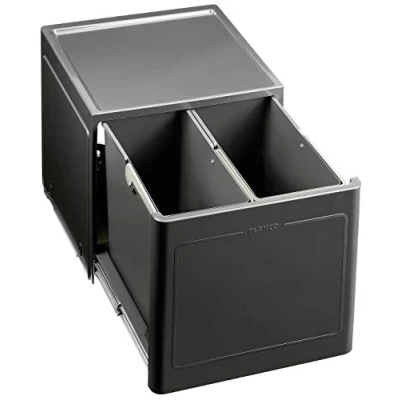 Bild av BLANCO Botton Pro 45/2 Manuell; Sopsystem för avfallssortering i köket, med 2 soptunnor (vardera 13 l), golvmontering 45 cm underskåp; 517467