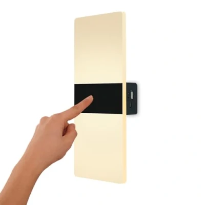 Bild av VOMI LED vägglampa med touchstyrning för inomhusbruk, USB uppladdningsbar vägglampa, magnetisk justerbar ljusstyrka, nattlampa, 2,8 W, vardagsrum, sovrum, korridor, varmvit