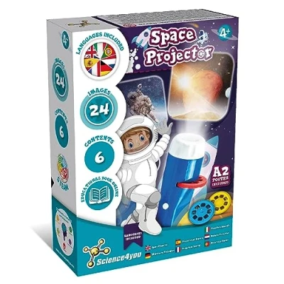 Bild av Science4you Rymdficklampa med planeter i solsystemet för barn, planetariprojektor, astronautleksak, galaxspel, presenter 4 år pojkar och flickor