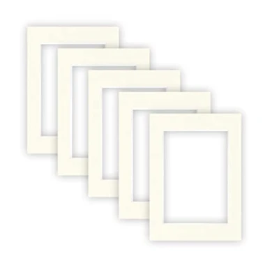 Bild av nielsen Conservation Passepartout kartong 1,5 mm set med 5 st yttre format 13x18 cm för bildformat 9x13 gräddvit strukturerad yta