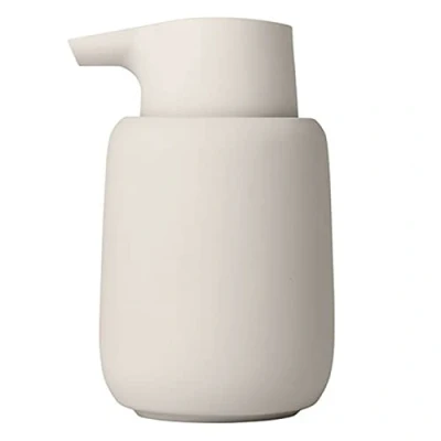 Bild av Blomus SONO tvåldispenser av keramik, Moonbeam, tvåldispenser, elegant utseende, matt, högkvalitativt utförande, exklusivt badrumstillbehör (H 14 cm, D 9,5 Ø 8,5, V 0,25 l, färg:
