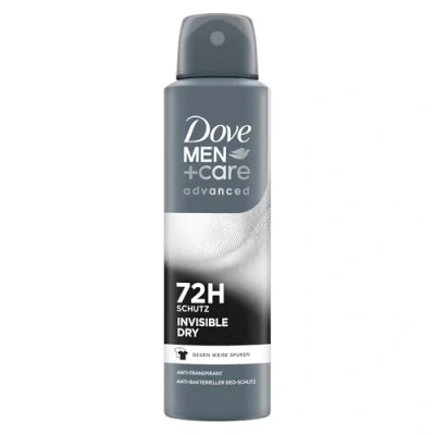 Bild av Dove Men+Care Advanced Anti Perspirant Osynlig Dry, aerosol, mot vita spår skyddar 72 timmar kroppslukt och svett 150 ml 1 st