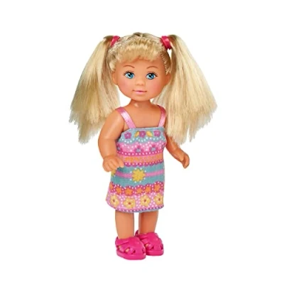 Bild av Simba 105737988 Evi Love Summertime, 3 faldigt sorterad, det levereras bara en artikel, lekdocka i sommarklädsel, 12 cm, minidocka, lekdocka, Steffi Love, från år