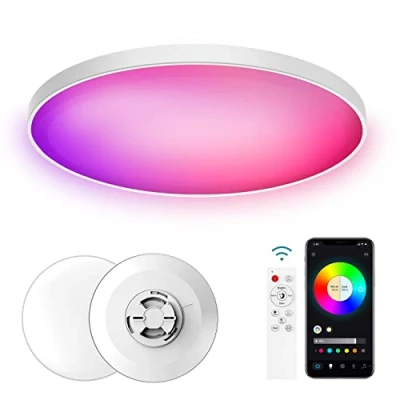 Bild av Birnetek® 30 W LED taklampa, rund RGB 2 700K 6 500 K, dimbar takbelysning, kompatibel med Alexa, APP kontroll, fjärrkontroll, för sovrum, vardagsrum, badrum