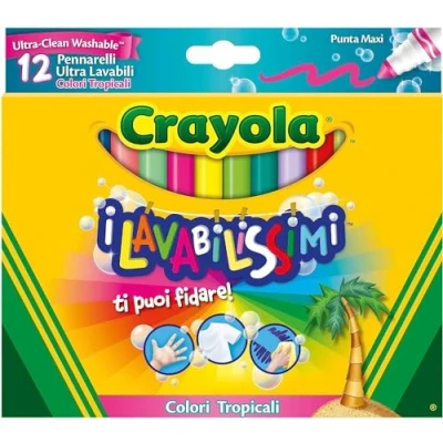 Bild av Crayola 58 8335 Lavabilissimi 12 markörer, spets Maxi, tropiska färger