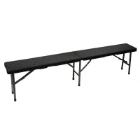 Bild av Perel Fällbar bänk, vikbar, väderbeständig, bärhandtag, rottinglook, max 400 kg, svart