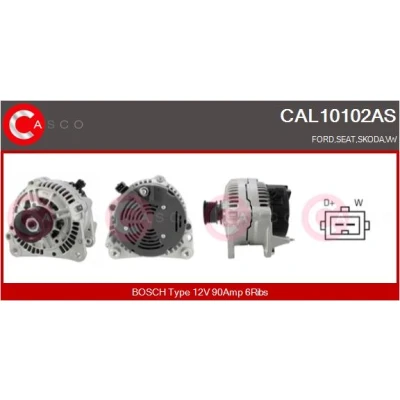 Bild av CASCO CAL10102AS Generator 12V 90A VOLKSWAGEN: Golf 4, TRANSPORTER 4 Bus, SKODA: Fabia 1 Combi, Felicia Pickup, I Hatchback