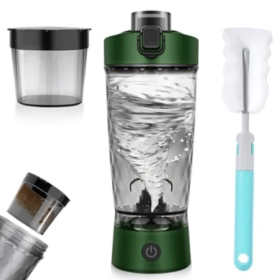 Bild av GOMETY Bärbar minimixer: USB C uppladdningsbar, 6 blad rostfritt stål, elektrisk proteinskakare för gym, smoothie Maker och barnmat (650 ml, grön)