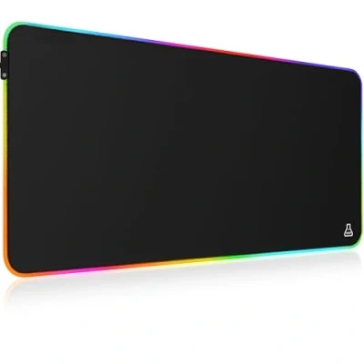 Bild av THE G LAB Pad RUBIDIUM RGB spelmusmatta XXL LED bakgrundsbelysning Vattentålig Högprecisionstyg Halkfri gummibas 800x300x3mm Svart