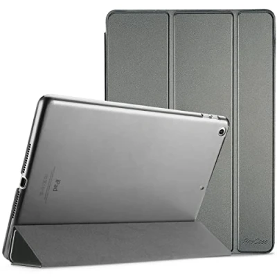Bild av ProCase Smart fodral för iPad 6:e/iPad 5:e generationen/iPad 9,7 tum 2018 2017 (modell: A1893 A1954 A1822 A1823), ultratunt lätt stativfodral med genomskinlig frostad baksida metallisk