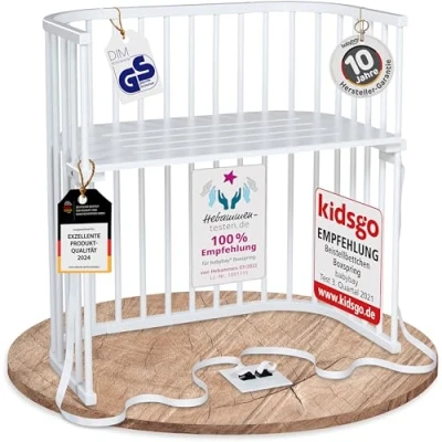 Bild av Babybay Boxspring Co Sleeper Barnsäng White Varnished L96 x W54 H96,5 cm
