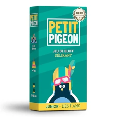 Bild av Duva Pigeon Petit ny brädspel atmosfär, bluff, kreativitet, humor familj, barn och föräldrar från 7 år 2 till 8 spelare junior version av
