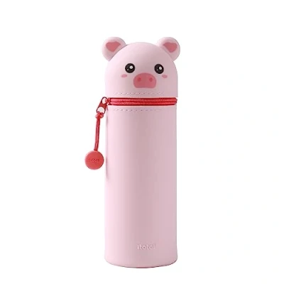 Bild av I TOTAL® Mjukt Silikonfodral för skolan, utdragbart med konturerad form, Pig,