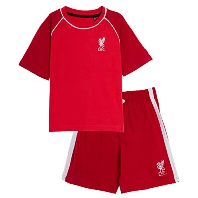 Bild av Barn Liverpool FC kort pyjamas pojkar premiership fotbollsklubb kit shorts + t shirt set, Röd, 11 12 År