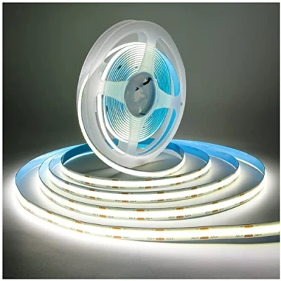 Bild av Tesfish LED Remsa COB, DC 12V 5 Meter Strip 320 LEDs/M Totalt 1600 LEDs Vit 6000K Neonljus Flexibel Superljus Ljus för Fest, Disk, Hylla, Hemdekoration