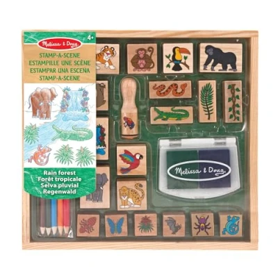Bild av Melissa &amp; Doug Stämpla en scen regnskog , Konst och hantverk Stämpelset schabloner 4+ Present för pojke eller flicka