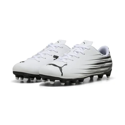 Bild av Puma Attacanto II Fotbollsskor fasta dobbar för barn, Storlek: 37.5, White/black Konstmaterial