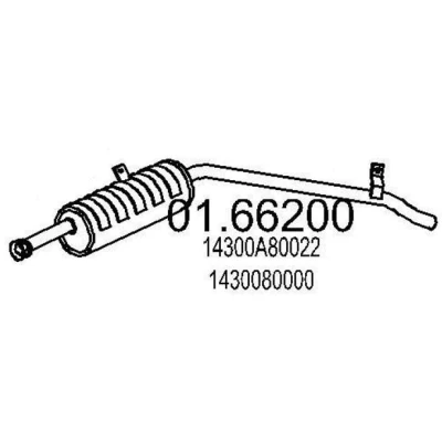 Bild av MTS 01.66200 Silencieux arrière 1250 SUZUKI: Samurai SUV, SJ 410 SUV Cabriolet