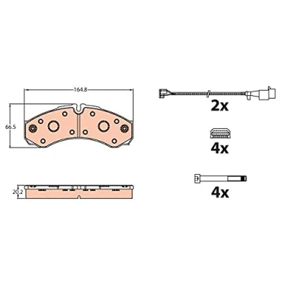 Bild av TRW GDB2109 Jeu de plaquettes frein contact signal d&#039;usure inclus IVECO: Daily 6 , Pritsche/Fahrgestell, V Van / Break