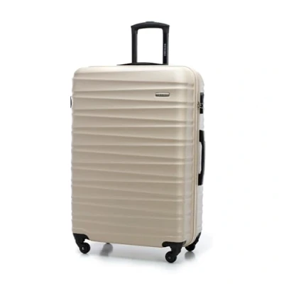 Bild av WITTCHEN Resväska Handbagage Kabinväska Hårdfodral i ABS med 4 svänkbara hjul Kombinationslås Teleskopiskt handtag GROOVE Line Storlek L Beige