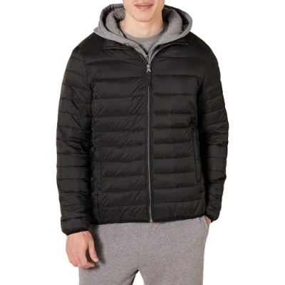 Bild av Amazon Essentials lättviktig vattentålig pufferjacka för män (finns i stora och långa), svart, XX Large