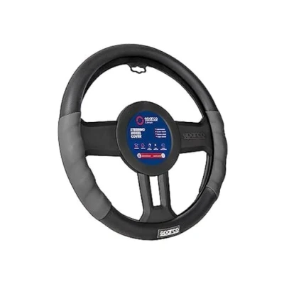 Bild av SPARCO STEERING WHEEL COVER SPC1101L Housse de volant noir, gris 37, 38cm PU (polyuréthane)