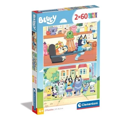 Bild av Clementoni Pussel Bluey 2Pussel With 60 Bitar Supercolor, För Barn, 24813