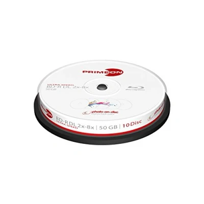 Bild av PRIMEON BD R DL 50 GB/2 8 x kakbox (10 skiva), yta på foto, bläckstråleskrivare i full storlek utskrivbar