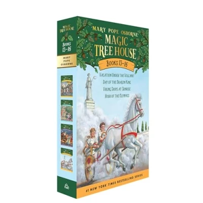 Bild av Magic Tree House Books 13 16 Boxed Set: Vacation Under the Volcano/Day of Dragon King/Viking Ships at Sunrise/Hour Olympics