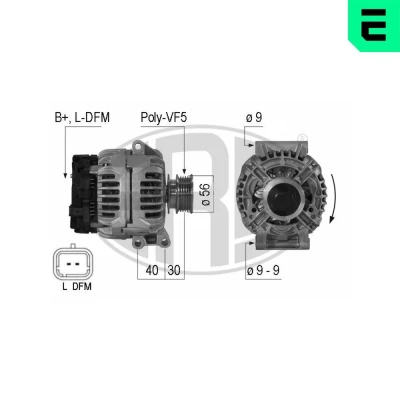 Bild av ERA 210001A Alternateur 14V 90A RENAULT: CLIO 2, Kangoo I, I Express