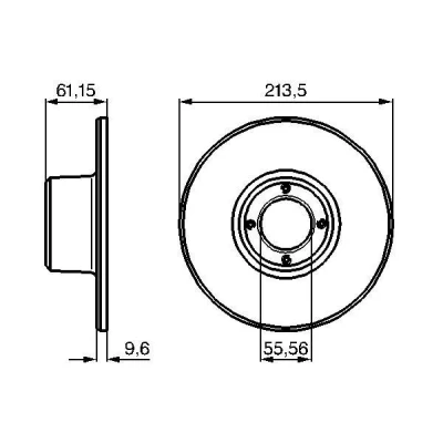 Bild av BOSCH 0 986 478 811 Disque de frein 213,3 9,6 4 73 plein huilé ROVER: Mini 3 portes, moke Cabriolet, AUSTIN: 3/5 portes
