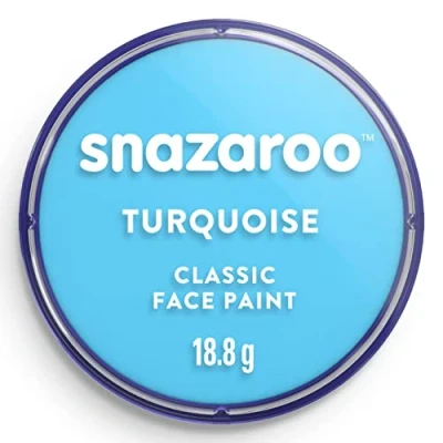 Bild av Snazaroo turkos smink (18 ml) förpackning med 5 klassisk ansiktsfärg, perfekt för fester, cosplay, djurevenemang, karneval, halloween och mer