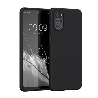 Bild av kwmobile fodral kompatibelt med Motorola Moto G22 mjukt smalt skyddande TPU silikonskydd svart matt