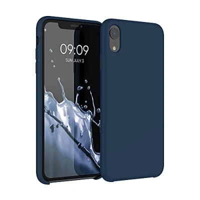 Bild av kwmobile Fodral kompatibelt med Apple iPhone XR mjukt skydd TPU silikon telefonfodral marinblå