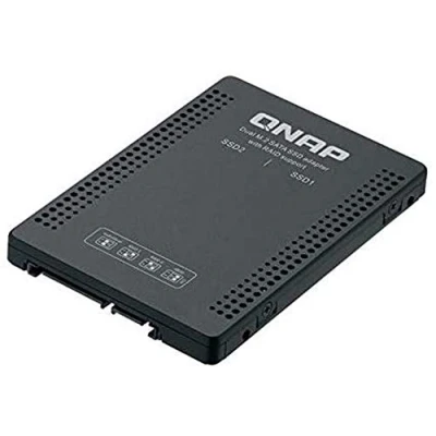 Bild av Qnap Systems 6.35 cm 2.5 Inch SATA to Dual M.2 2280 Drive Adapter Hardware RAID 0/1 JBOD Individual Disk Modes, QDA A2MAR