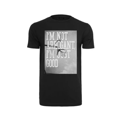 Bild av Mister Tee I&#039;M NOT Arrogant JUST GOOD Tshirt med print, Storlek: Medium, Black