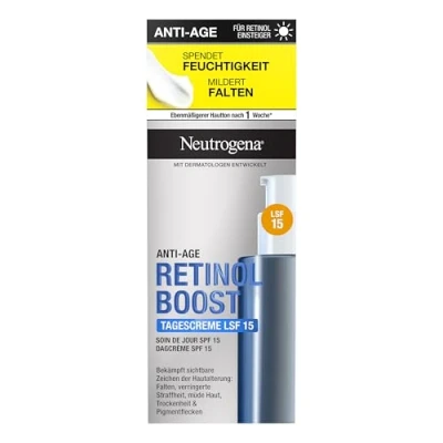 Bild av Neutrogena retinol Boost dagkräm med SPF 15 (50 ml), skyddande fuktkräm ren och solskyddsfaktor 15, anti aging ansiktskräm bekämpar synliga tecken på åldrande