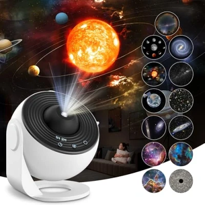 Bild av Macchiatto projektor, stjärnhimmel, planetarium, galax projektor med 13 filmskivor, projektornattlampa 360 rotationsinställning för sovrum, tak, presenter, barn, vuxna