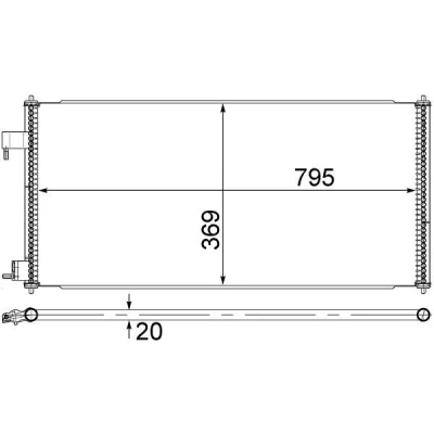 Bild av MAHLE ORIGINAL AC 689 000S Condenseur De Clim sans déshydrateur 14 14,2 748 FORD: Transit Connect Mk1 Van