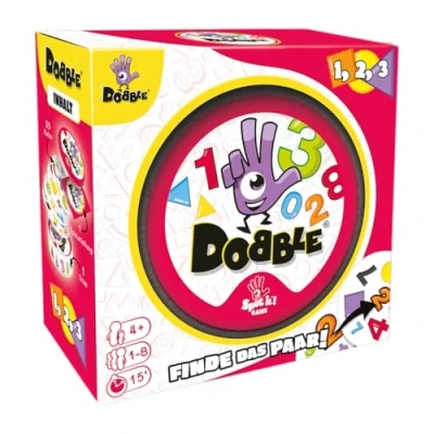 Bild av Zygomatic, Dobble 1,2,3, Eco Sleeves, barnlek, kortspel, 15 spelare, från 3+ år, 10 minuter, tyska