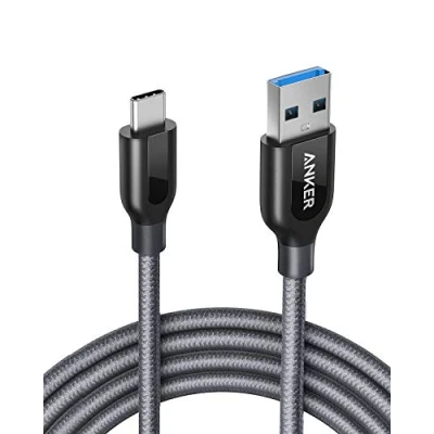 Bild av Anker Powerline USB Kabel, C till 3.0 1,8 M, Hög Hållbarhet, för Samsung Galaxy Note 8, S8, S8+, S9, Ipad Pro 2018, Macbook, Sony XZ, LG V20 G5 G6, HTC 10, Xiaomi 5 och Mer, Grå