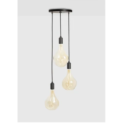Bild av Tala hängande lampa Trippel Pendel rund E27 klar svart/grafit