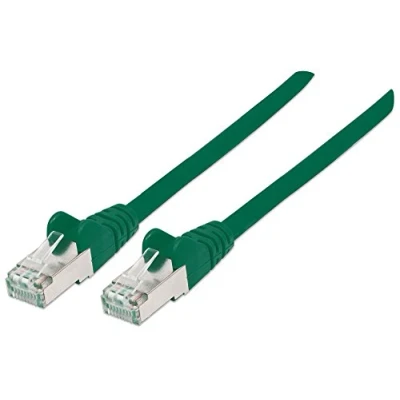 Bild av Intellinet nätverkspappkabel, Cat5e, 0,25 m, CCA, U/UTP, PVC, guldpläterade kontakter, utan knäppning Cat 7 kabel Cat6a kontakt 10 m Grön