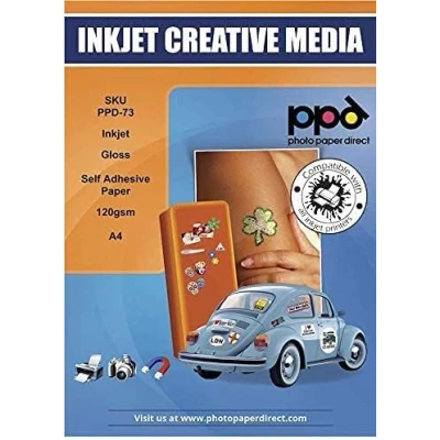 Bild av PPD 50 ark x A4 fotopapper klistermärke glansigt, anpassningsbart, utskrivbart bläckstråleskrivare, premiumetiketter 120 g/m² 73